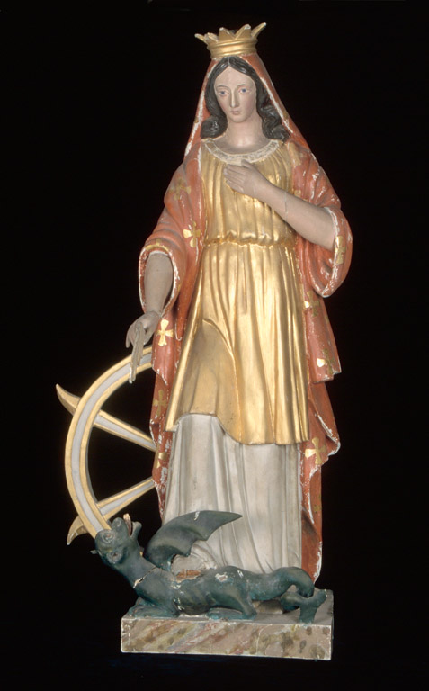 Statue d'autel (petite nature) : sainte Catherine d'Alexandrie