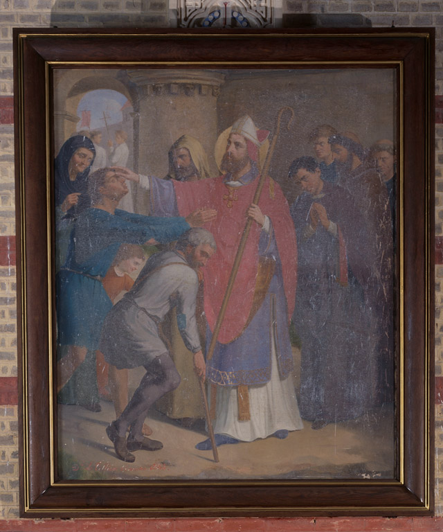 Tableau : saint Vaast guérissant un aveugle et un boîteux