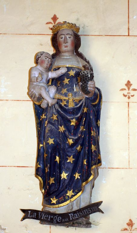 Statue (demi-nature) : Vierge à l'Enfant, dite Vierge aux raisins