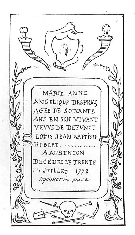 Dalle funéraire de Marie Jeanne Angélique Deprez