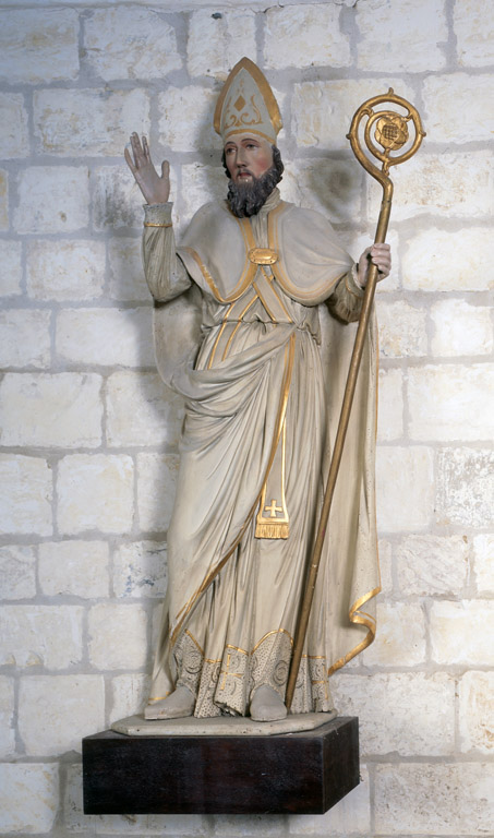 Statue (petite nature) : saint évêque