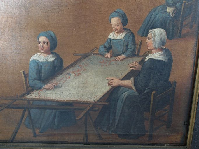 Tableau : Vue de l'atelier de couture de l'hôpital général de Saint-Omer