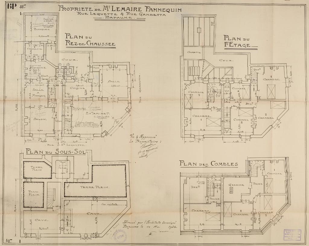 Maison, ancienne maison-estaminet propriété de Mme Lemaire-Pannequin