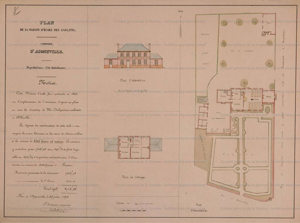 Ancienne école primaire de garçons et mairie d'Aigneville, actuellement école primaire mixte