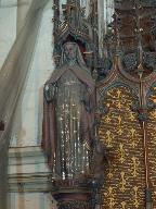 Trois statues de l'autel Saint-Joseph : sainte Brigitte ; saint Joseph père nourricier du Christ ; saint Laurent