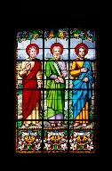 Verrière à personnages : saint Fuscien, saint Gentien et saint Victoric (baie 10)