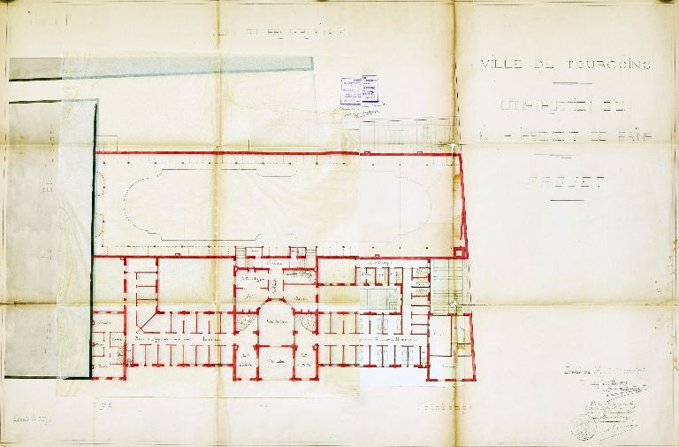 Piscine et bains publics, dits école de natation, actuellement Institut du Monde Arabe-Tourcoing