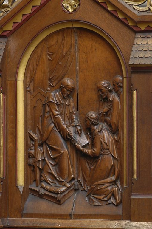 Ensemble de quatre bas-reliefs : Scènes de la vie de saint Vincent de Paul