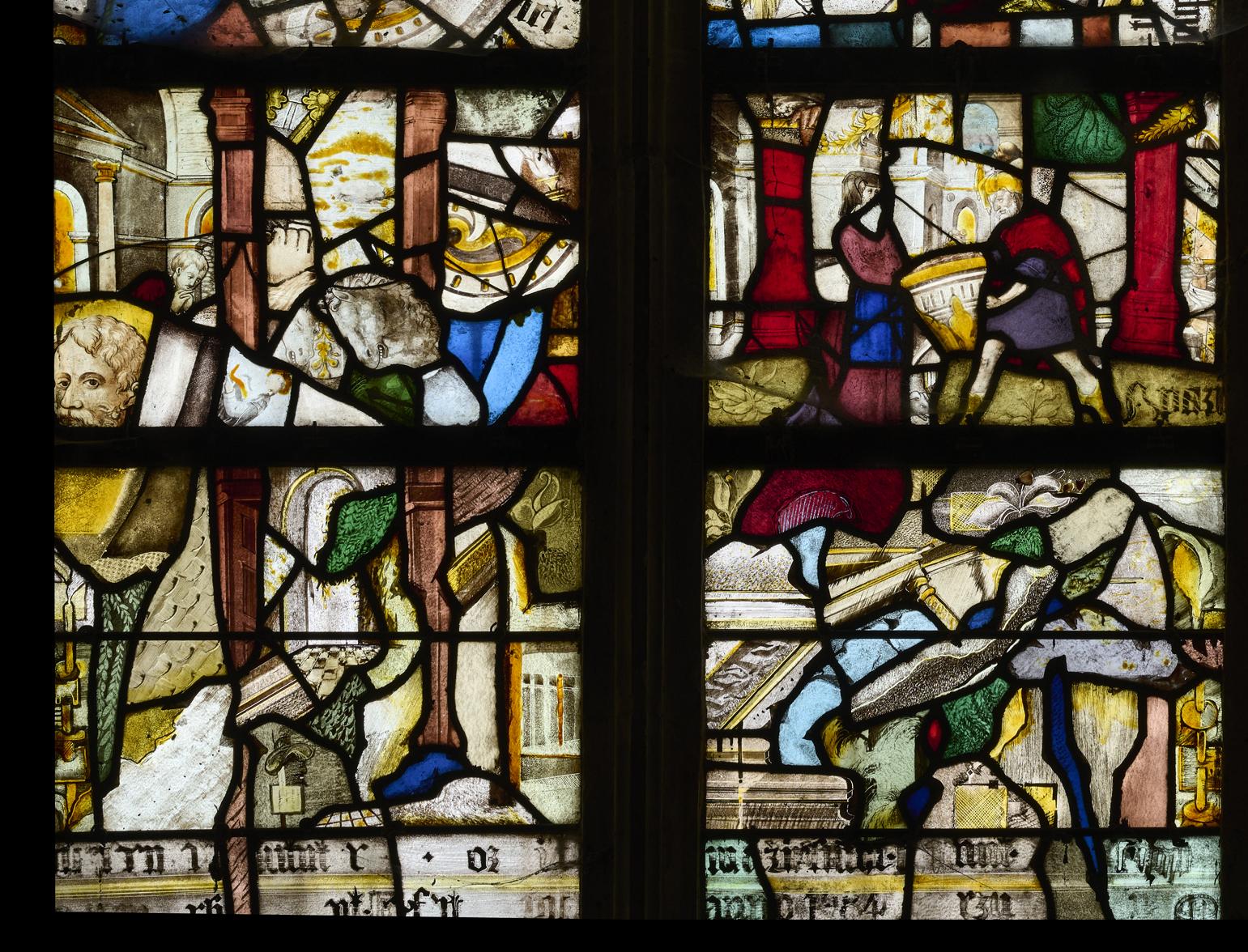 Ensemble des verrières du chœur et des chapelles latérales de l'église paroissiale Saint-Riquier