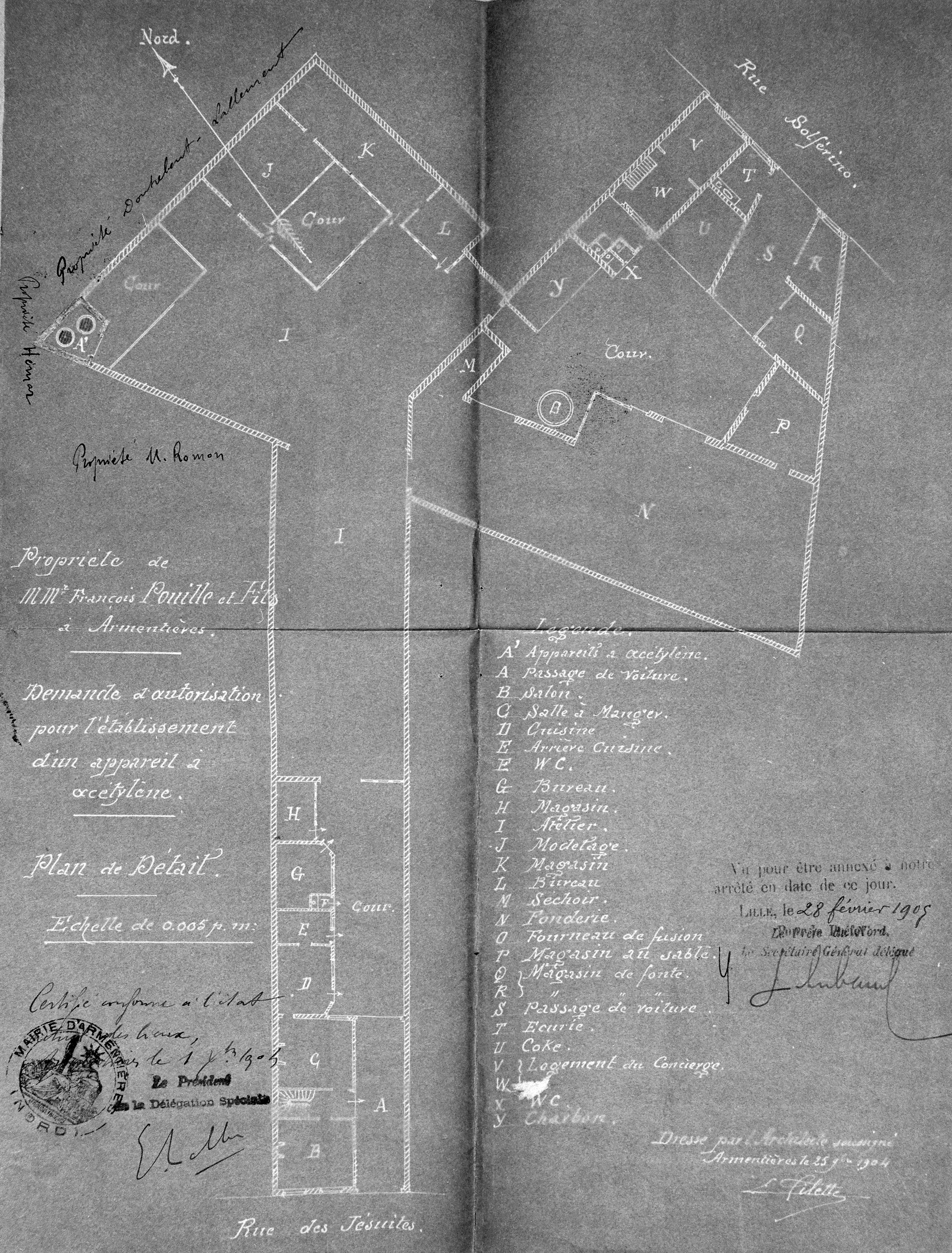 Fonderie de fer et usine de constructions mécaniques François Pouille, puis Pouille Frères, puis Société Auxiliaire de Techniques Industrielles, actuellement immeuble à logements