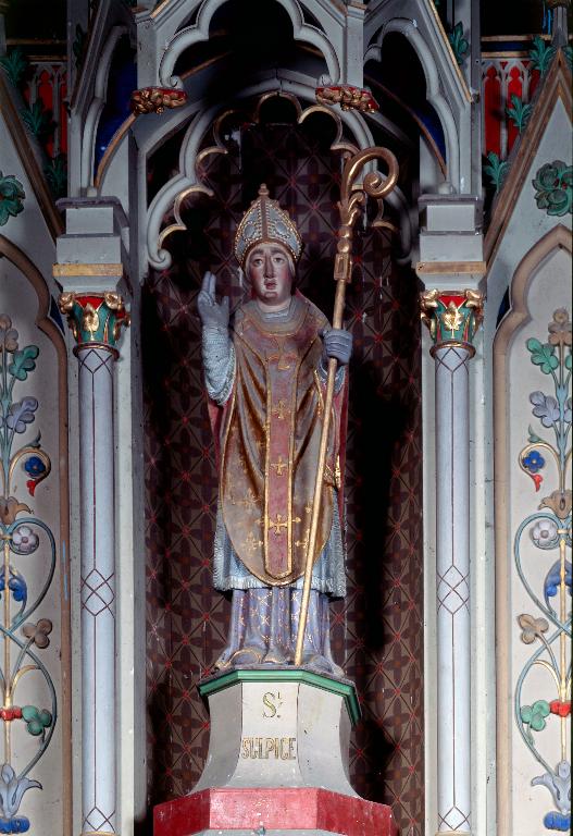 Statue (petite nature) : saint Sulpice
