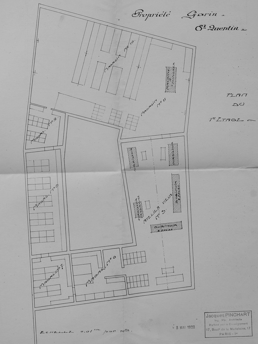 Ancien tissage de tulle Martin, tissage de tulle et dentelle mécanique Garin, puis magasin de commerce Stocks Américains