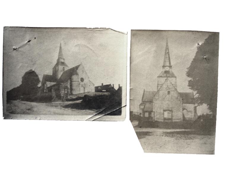 Eglise paroissiale et ancien cimetière (détruit) Saint-Médard à Fresnes-Mazancourt