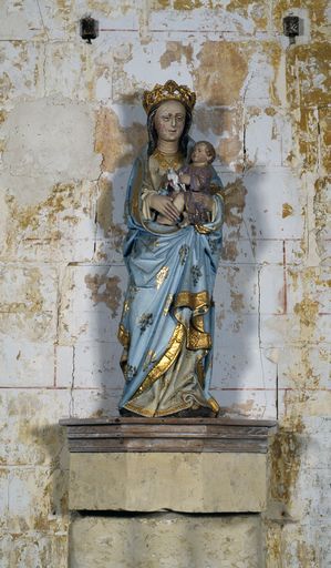Statue (petite nature) : Vierge à l'Enfant à l'Oiseau