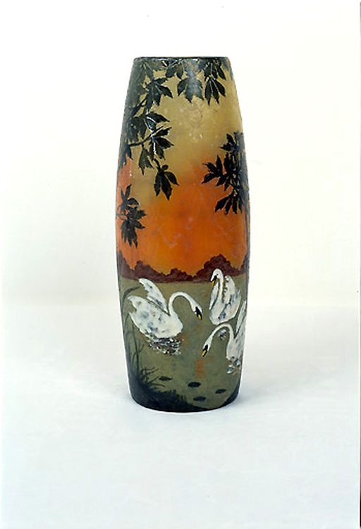 Vase décoratif Art nouveau : Vase aux cygnes