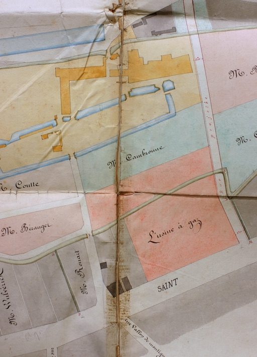 Usine à gaz Semet et Cie, puis Société Anonyme d'Eclairage par le Gaz de la Ville de Saint-Quentin, puis Société Saint-Quentinoise d'Eclairage et de Chauffage, puis Gaz de France