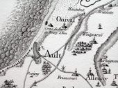 Ault et ses environs sur la carte de Cassini, vers 1756 (DRAC Picardie, SRI, Amiens).