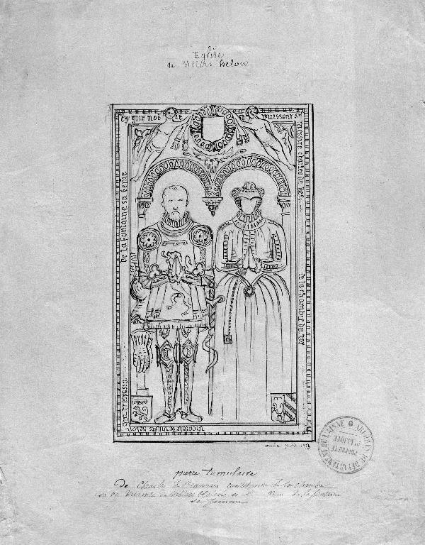 Dalle funéraire de Charles de Brouilly et de Jeanne de la Fontaine (n° 2)