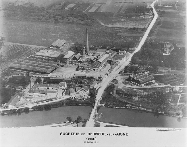 Ancienne sucrerie de betteraves Mils et Cie, puis SA Sucrière de Berneuil-sur-Aisne, puis Sucrerie et Distillerie de l'Aisne