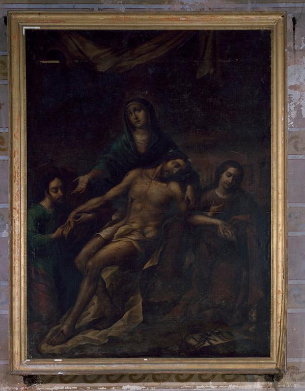 Tableau et cadre : Pietà avec saint Jean et sainte Marie-Madeleine