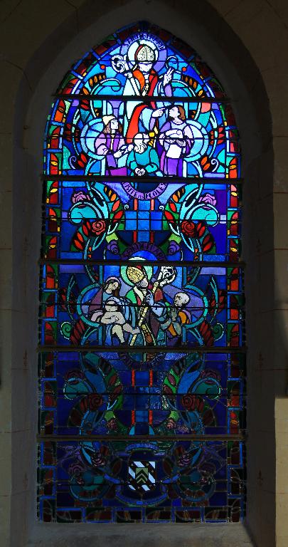 Ensemble de deux verrières figurées décoratives : Scènes de la vie de saint Pierre et de saint Gérard (baies 7 et 8)