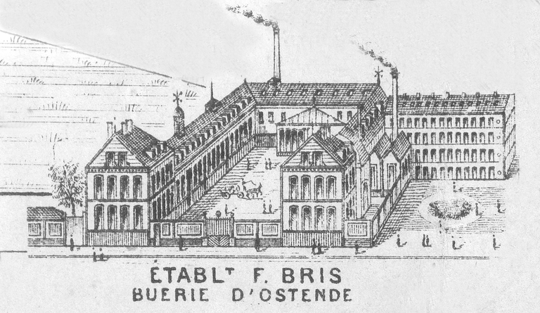 Ancienne buerie et grillage de tissus d'Ostende, usine de blanchiment et d'apprêt des étoffes (détruite)