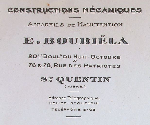 Ancienne usine de construction mécanique Théodore Schreiber, puis Victor Daix, usine de chaudronnerie Henry Mariolle, usine de construction mécanique Emile Boubiéla