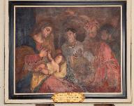 Tableau : Vierge à l'Enfant avec les saints Etienne, Jérôme et Maurice