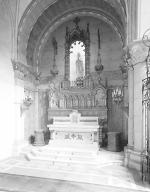 Ensemble de l'autel secondaire de la Vierge (autel, retable, tabernacle, statue de la Vierge)