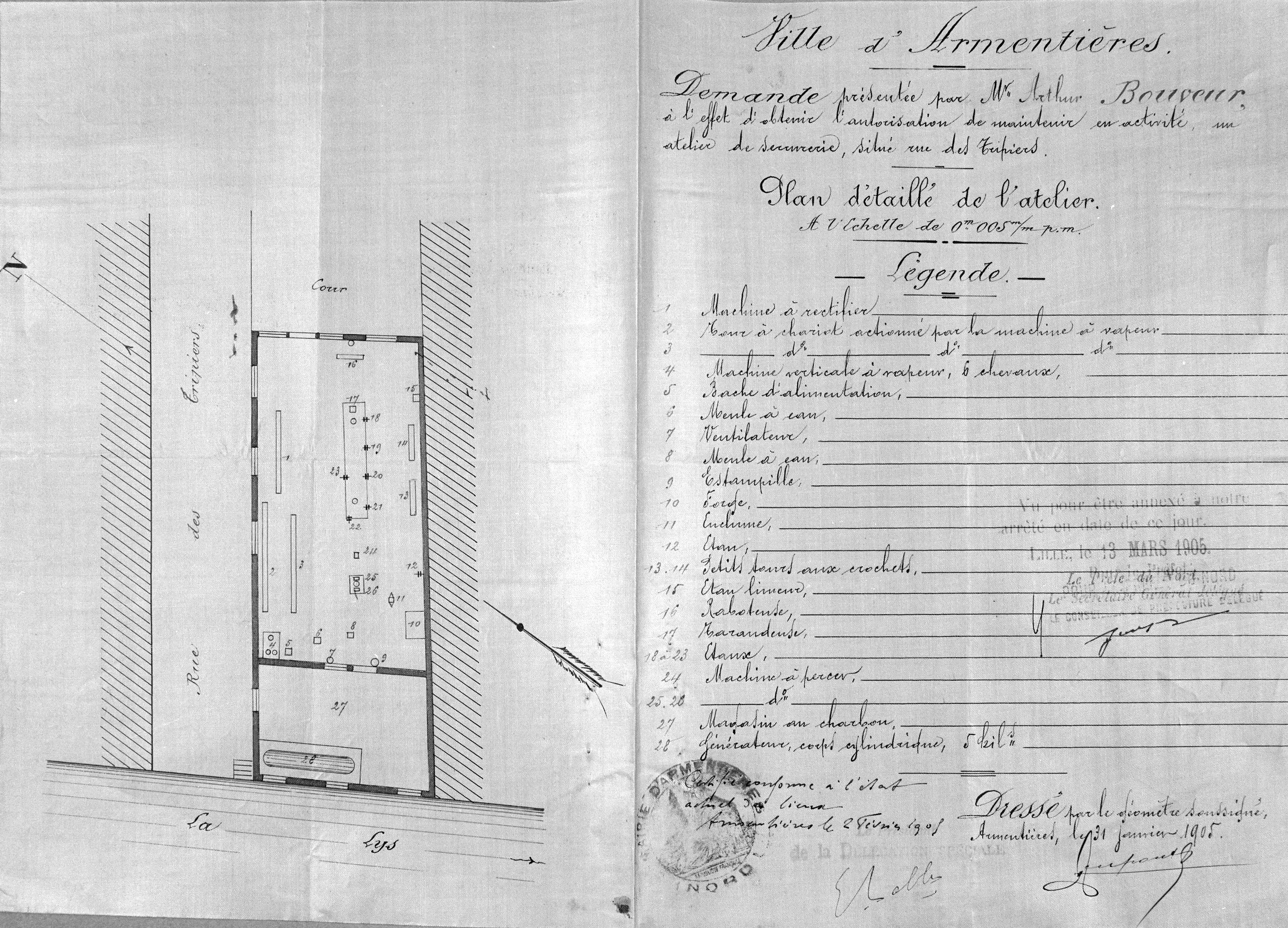 Usine de serrurerie Bouveur, puis Meaux-Soone, puis usine de traitement de surface des métaux, actuellement immeuble à logements