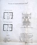 Détail des plans d'une villa modèle, annexé au plan de lotissement du Bel-Air, fin 19e siècle (coll. part.).