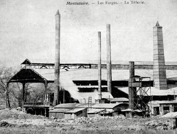 Ancien moulin à blé Daden, puis usine de papeterie, puis usine métallurgique dite Forges et Fonderie de Montataire, puis Usinor, puis Sollac, puis Arcelor, puis Arcelor-Mittal-Montataire