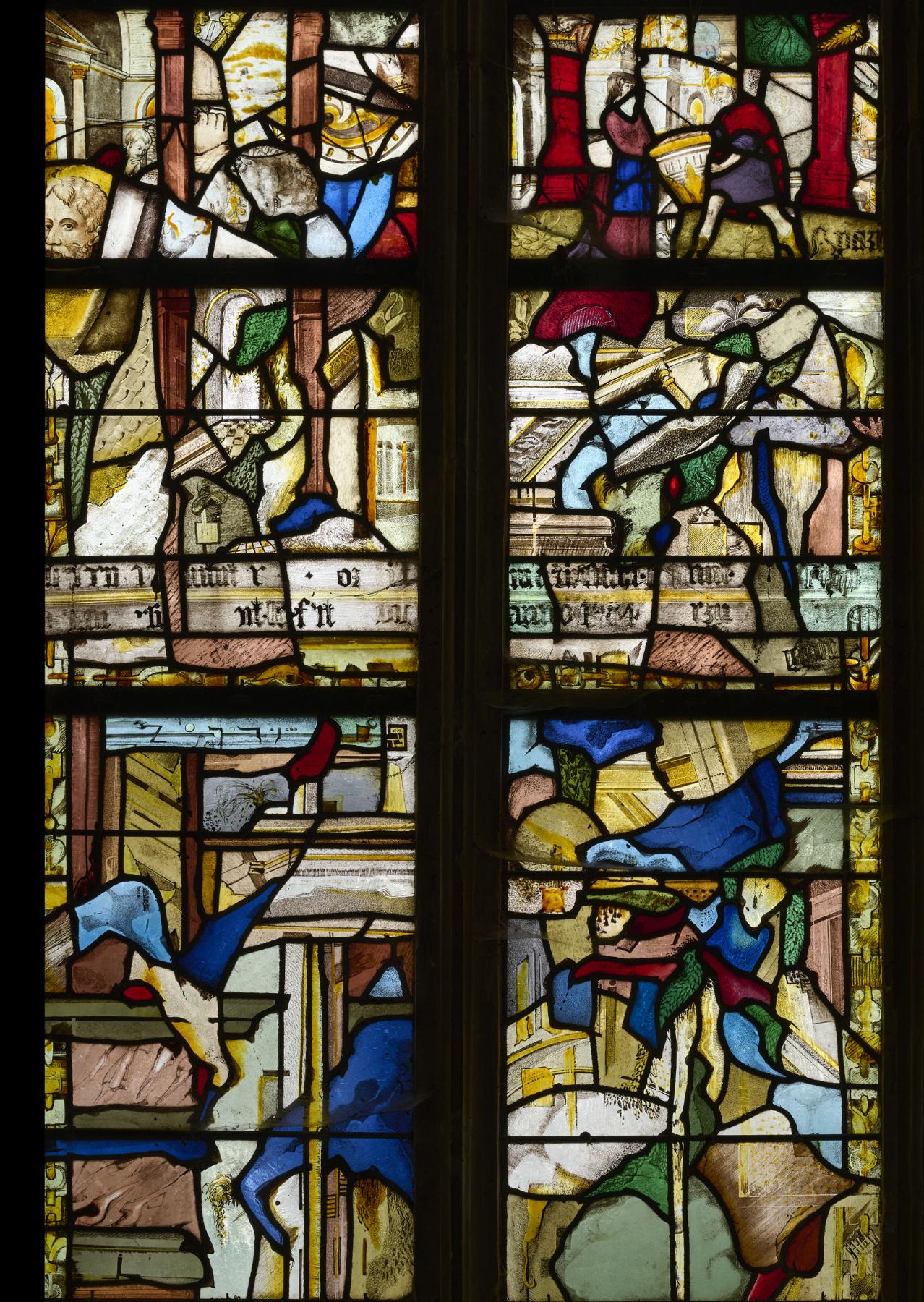 Ensemble des verrières du chœur et des chapelles latérales de l'église paroissiale Saint-Riquier