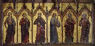 Tableau réutilisé en parement du maître-autel : six apôtres