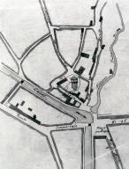 Plan de la partie centrale de la commune, dessiné dans le 3e quart du XIXe sicèle (A.D. Aisne : Fonds Piette, dossier 298, 17 Fi Etreux 1).