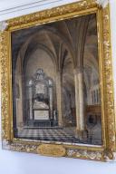 Tableau : représentation du monument funéraire de Marie de Berchem, comtesse d’Hinnisdal (église de l’Hôpital Saint-Jacques, Tongeren, Belgique)