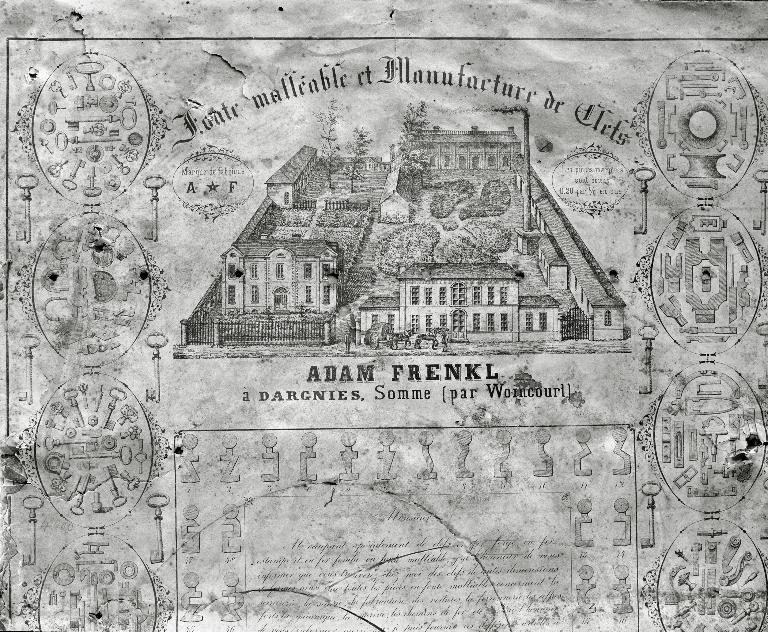 Ancienne fonderie de fonte malléable et manufacture de clefs Adam Frenkl, puis Parmentier-Frenkl, puis Parmentier-Frenkl et Fils (vestiges)