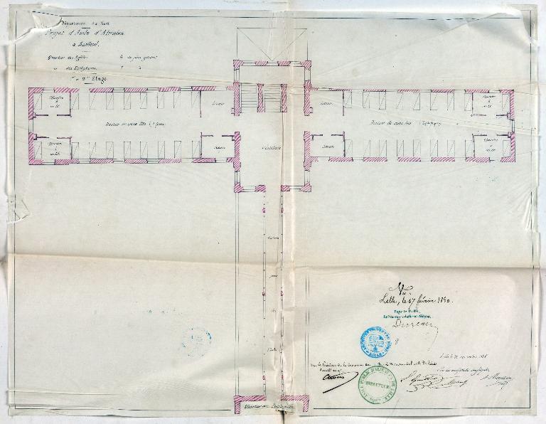 Ancien asile d'aliénés, puis hôpital psychiatrique, puis centre hospitalier spécialisé (CHS), dit établissement public de santé mentale des Flandres
