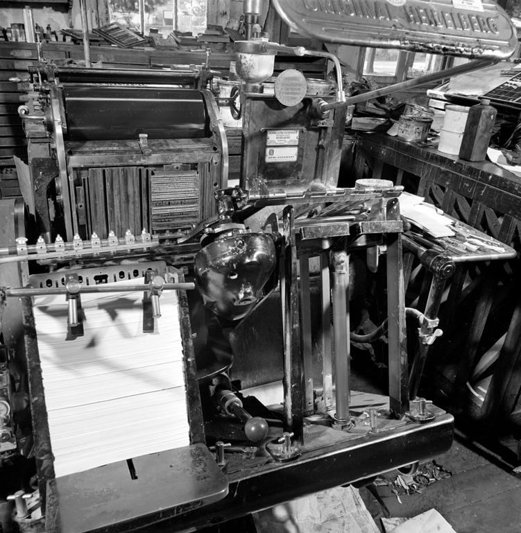 Machine à imprimer par typographie dite platine Heidelberg
