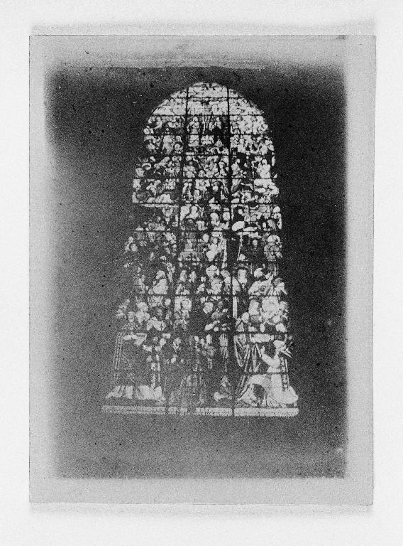 Verrière figurée (vitrail tableau) : Le culte du Sacré-Cœur (baie 60) (détruit)