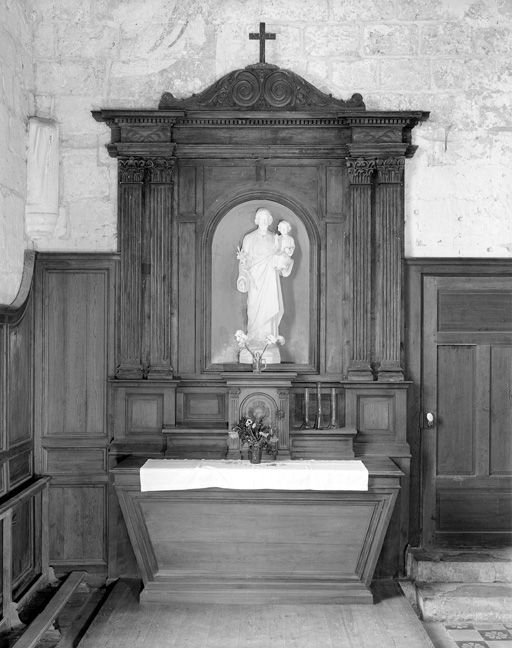 Ensemble de deux autels-retables, en pendant : autel de la Vierge et autel de saint Joseph