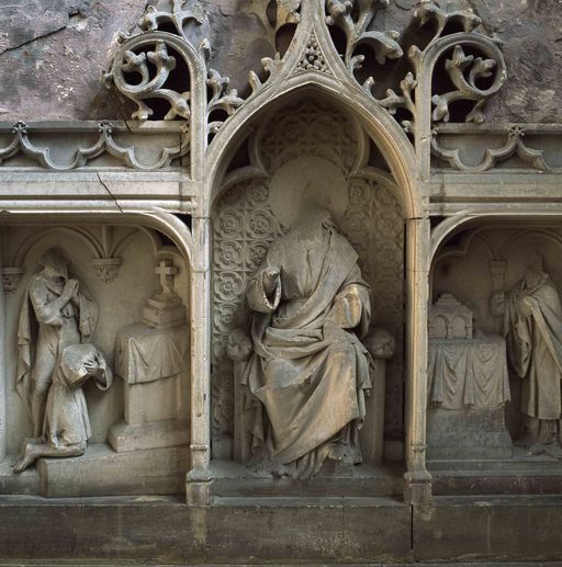 Retable de l'ancienne chapelle saint-Denis : scènes du martyre des saints Denis, Rustique et Eleuthère