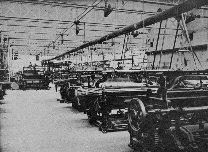 Ancienne broderie mécanique et tissage de coton Adolphe Trèves fils, Tissage Albris, usine de produit textile non tissé Trémois