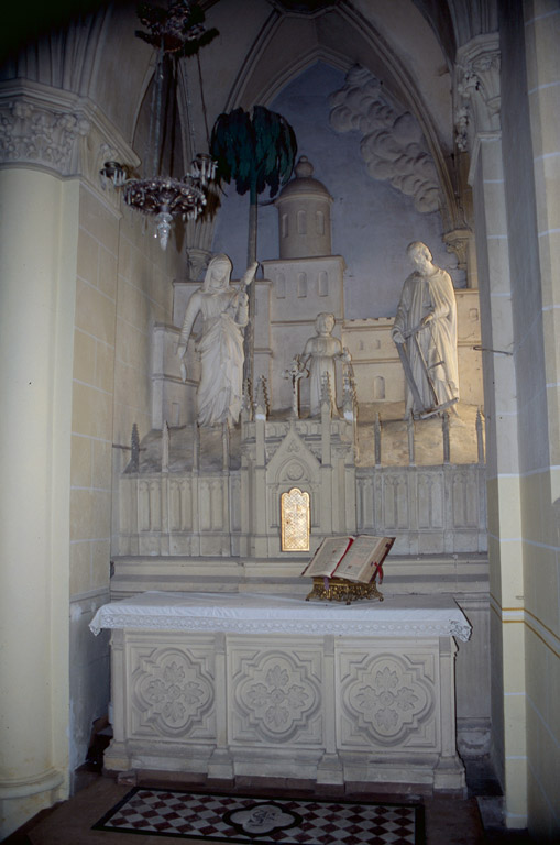 Groupe sculpté de l'autel de Saint-Joseph : La Sainte Famille