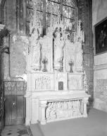 Autel de la Vierge (autel, retable, tabernacle, statue)
