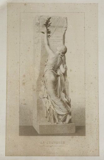 Estampe : La Jeunesse, statue du monument d'Henri Regnault