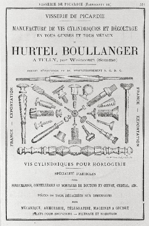 Ancienne usine de vis Hurtel-Boulanger et ses fils, puis Léon Hurtel, puis A. et L. Hurtel Frères (détruite)