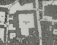Plan cadastral renouvelé en 1974, section AC, l'hospice correspond à la parcelle numéro 451.