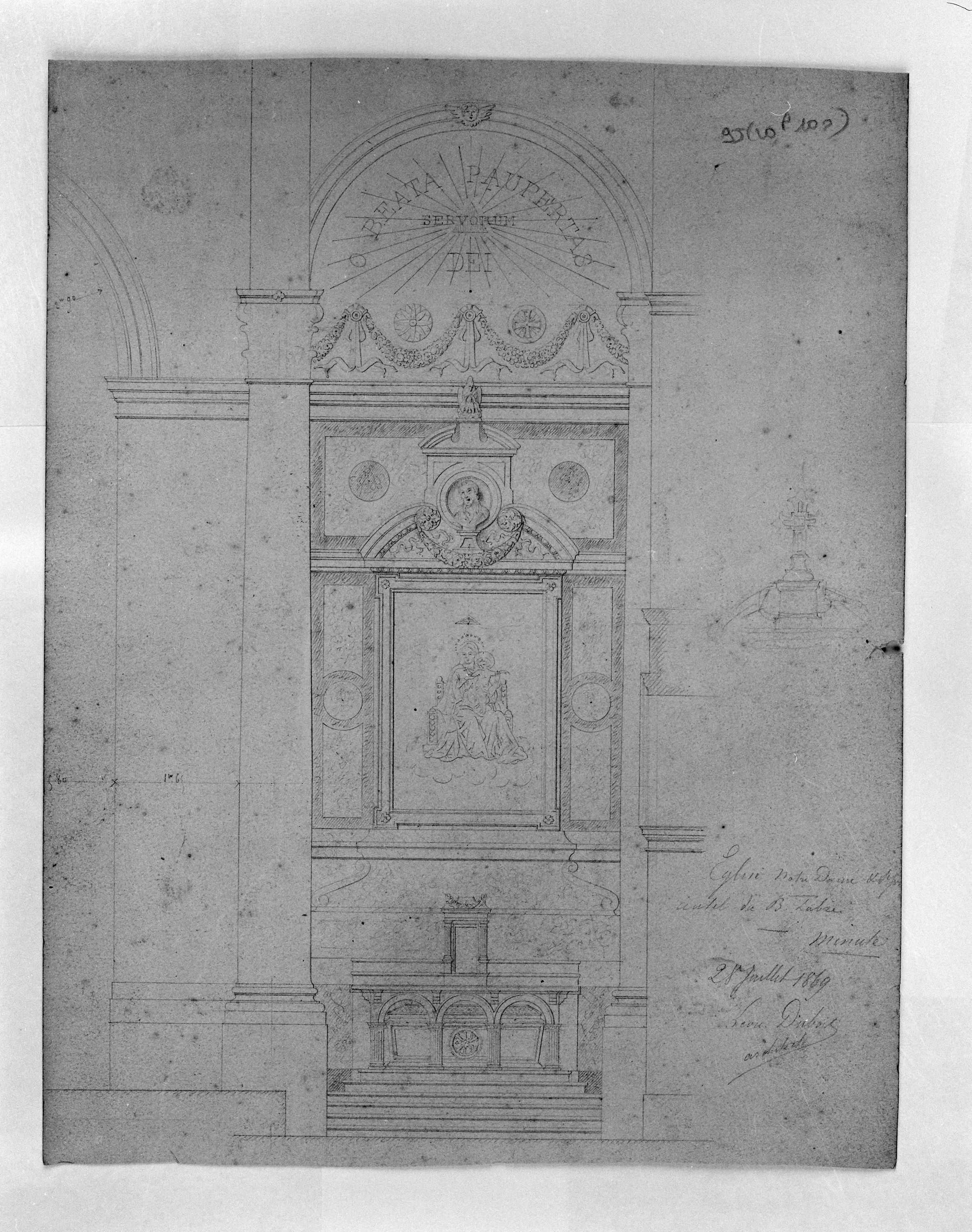 Ensemble de l'autel de saint Benoît-Joseph Labre (autel, tabernacle, retable)