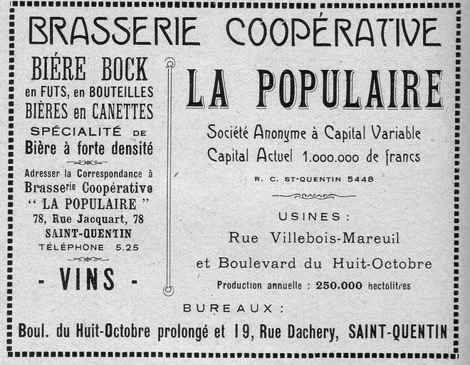 Ancienne brasserie coopérative La Populaire, puis Brasserie La Comète, actuellement garage de réparation automobile